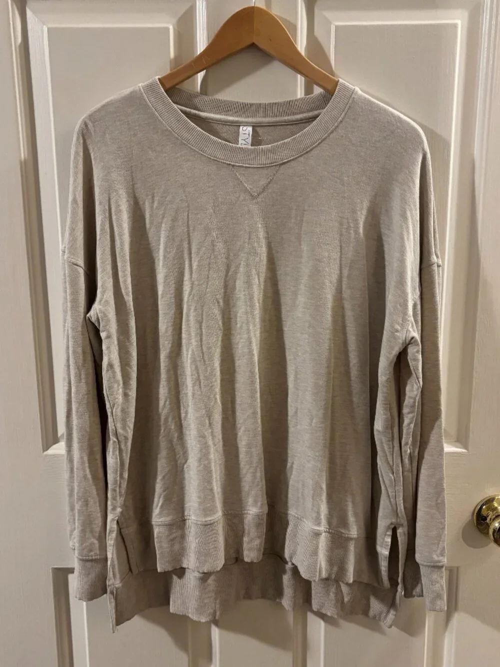 Stylus Women's Peach Tan Long Sleeve High Low Hem Shirt ~ NWOT ~ Large